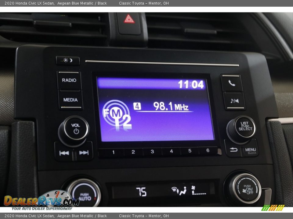 2020 Honda Civic LX Sedan Aegean Blue Metallic / Black Photo #10