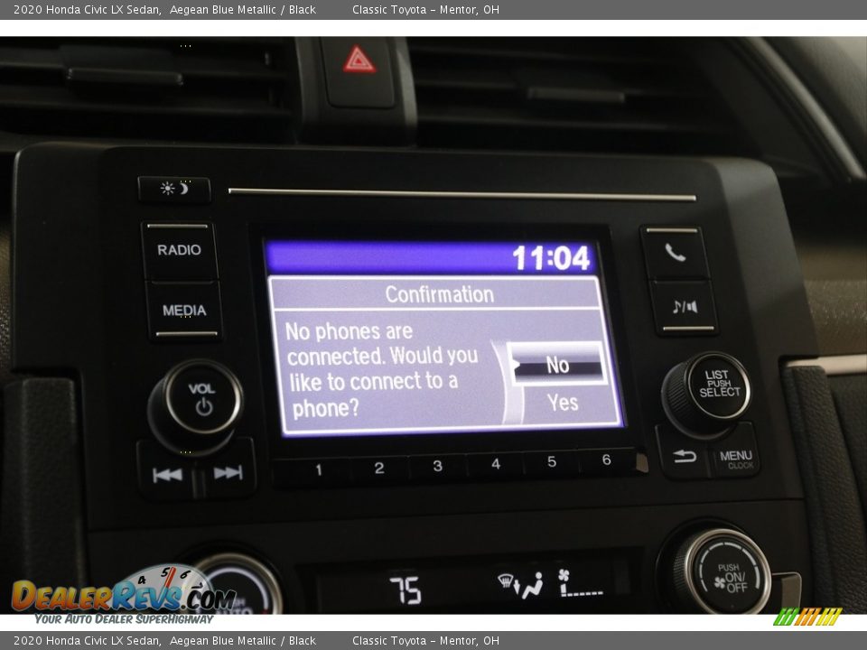 2020 Honda Civic LX Sedan Aegean Blue Metallic / Black Photo #11