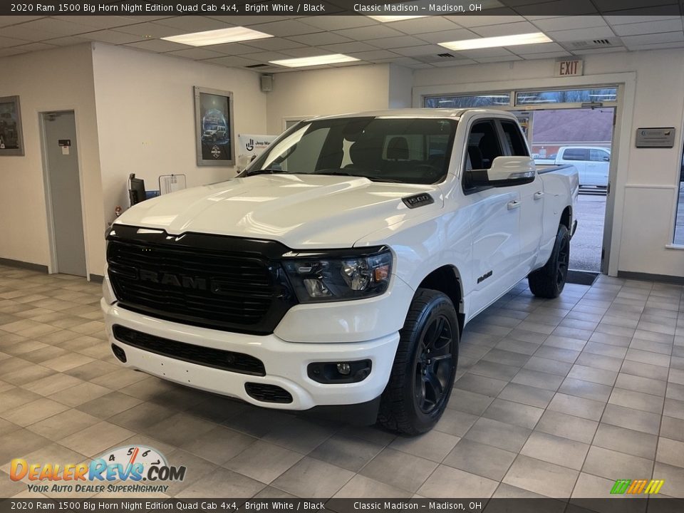 2020 Ram 1500 Big Horn Night Edition Quad Cab 4x4 Bright White / Black Photo #2
