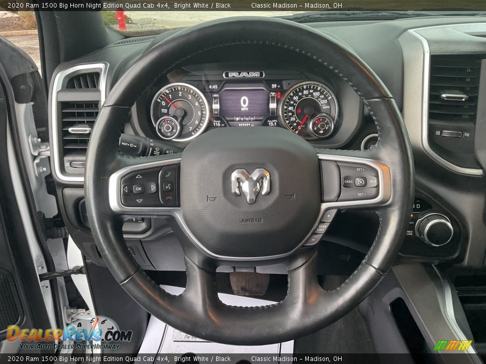 2020 Ram 1500 Big Horn Night Edition Quad Cab 4x4 Bright White / Black Photo #6