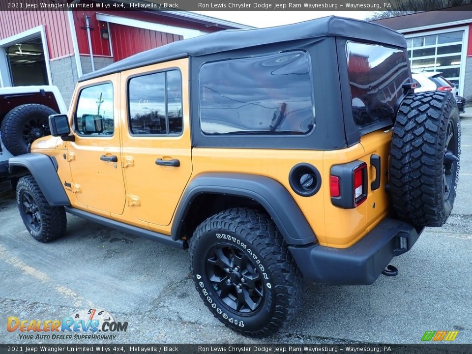 2021 Jeep Wrangler Unlimited Willys 4x4 Hellayella / Black Photo #2