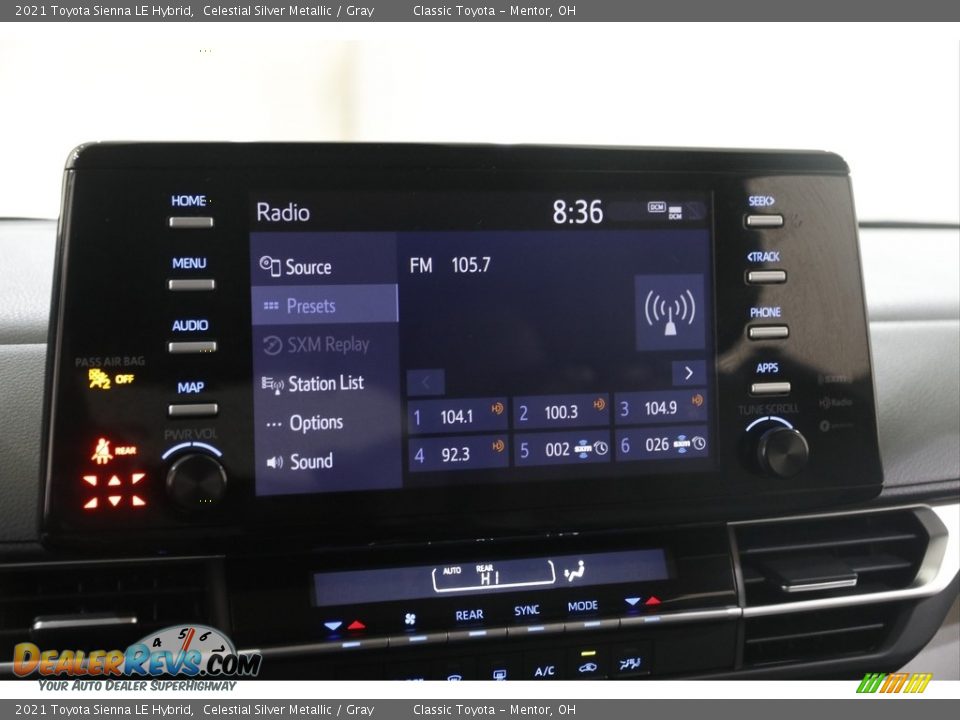 Controls of 2021 Toyota Sienna LE Hybrid Photo #10