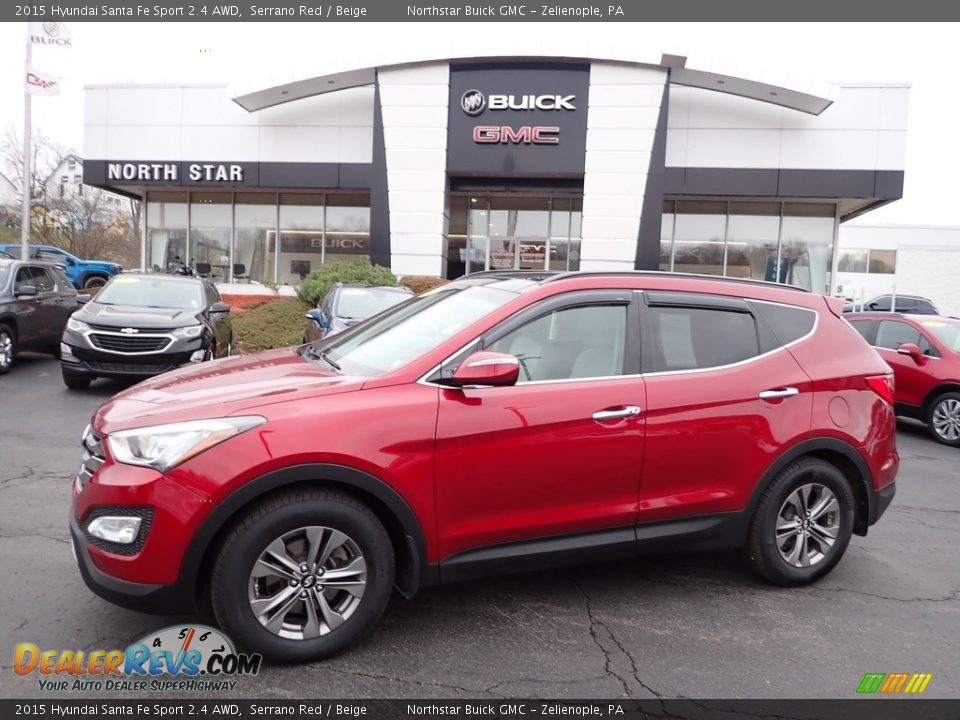 2015 Hyundai Santa Fe Sport 2.4 AWD Serrano Red / Beige Photo #1