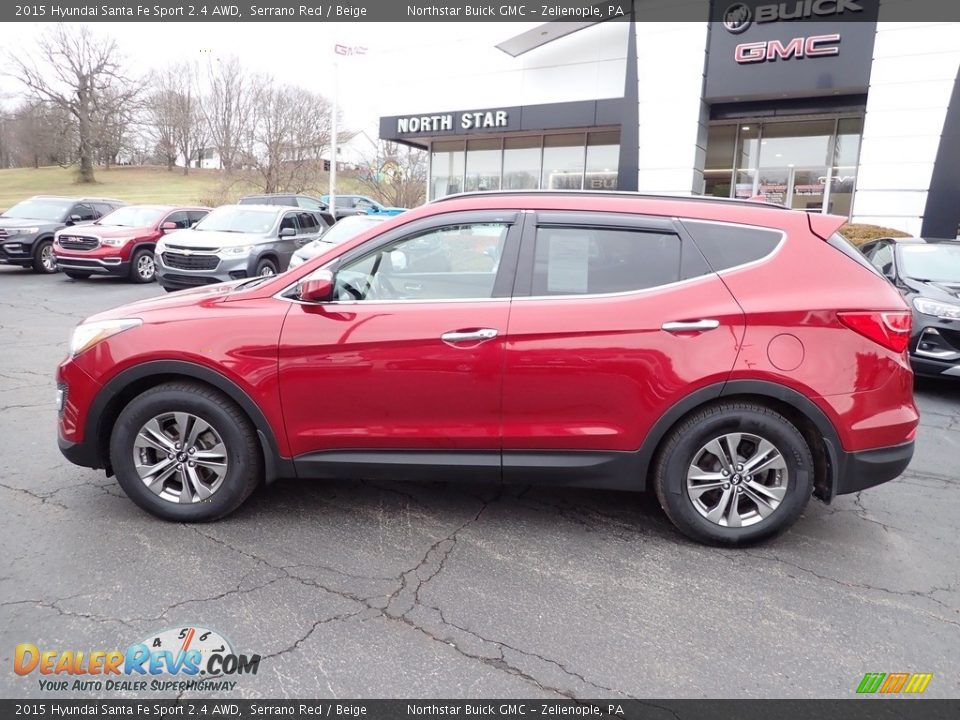 2015 Hyundai Santa Fe Sport 2.4 AWD Serrano Red / Beige Photo #2