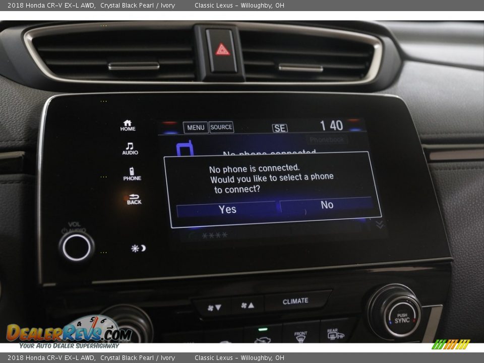 2018 Honda CR-V EX-L AWD Crystal Black Pearl / Ivory Photo #11