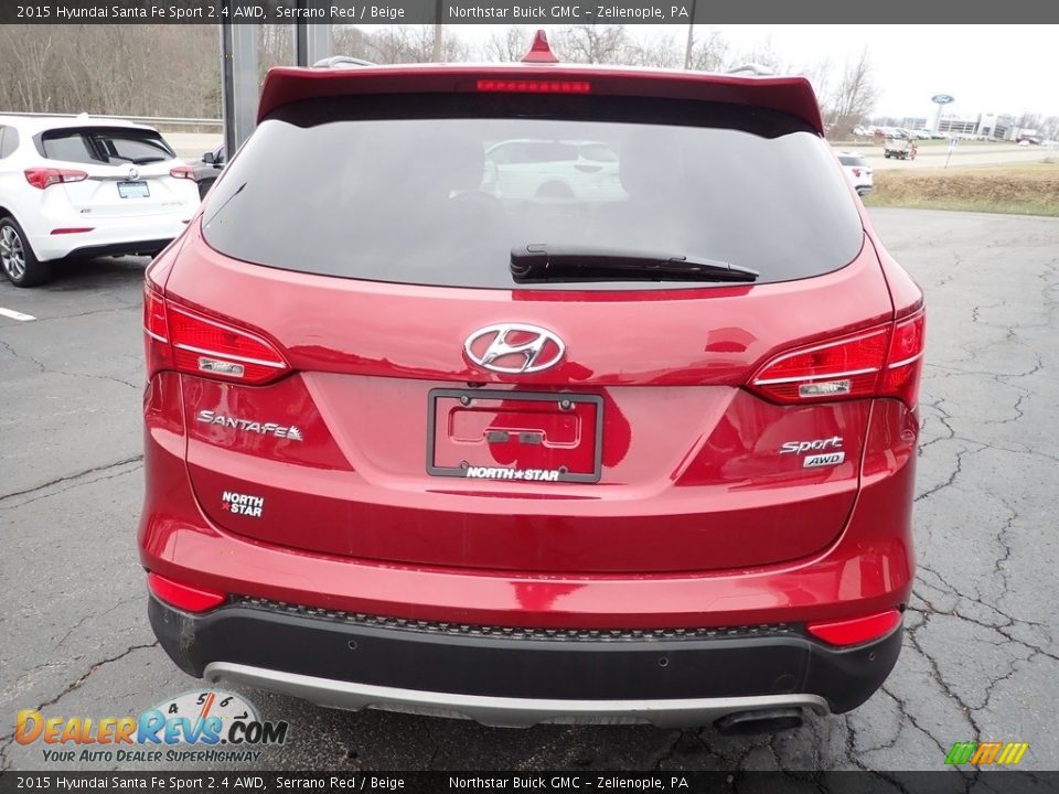 2015 Hyundai Santa Fe Sport 2.4 AWD Serrano Red / Beige Photo #5