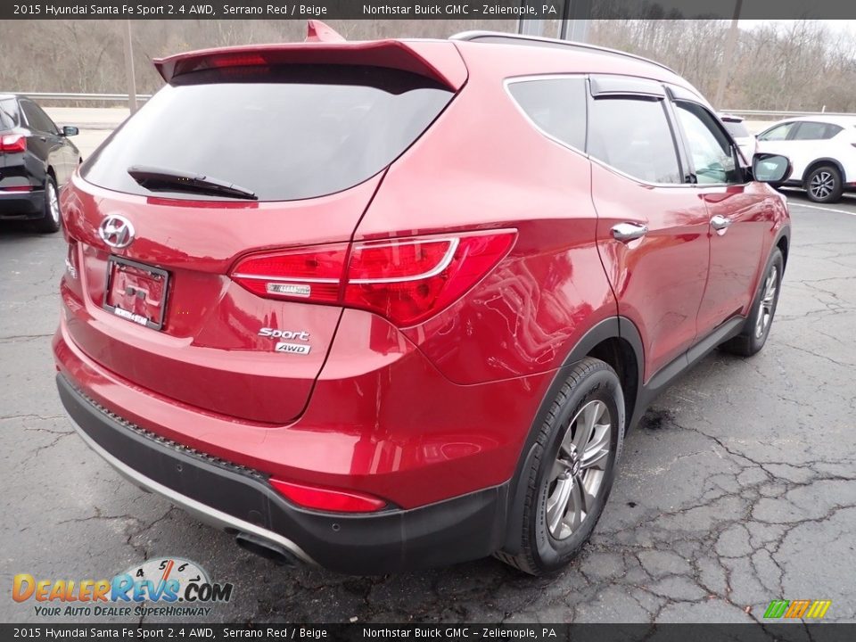 2015 Hyundai Santa Fe Sport 2.4 AWD Serrano Red / Beige Photo #6