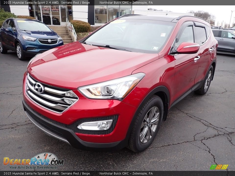 2015 Hyundai Santa Fe Sport 2.4 AWD Serrano Red / Beige Photo #12