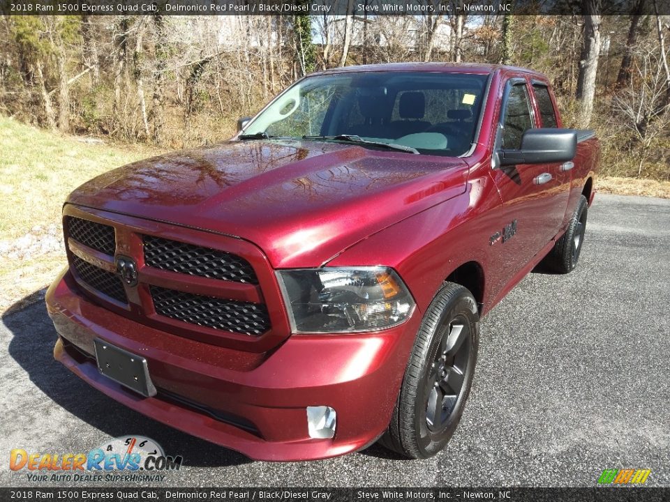 2018 Ram 1500 Express Quad Cab Delmonico Red Pearl / Black/Diesel Gray Photo #1