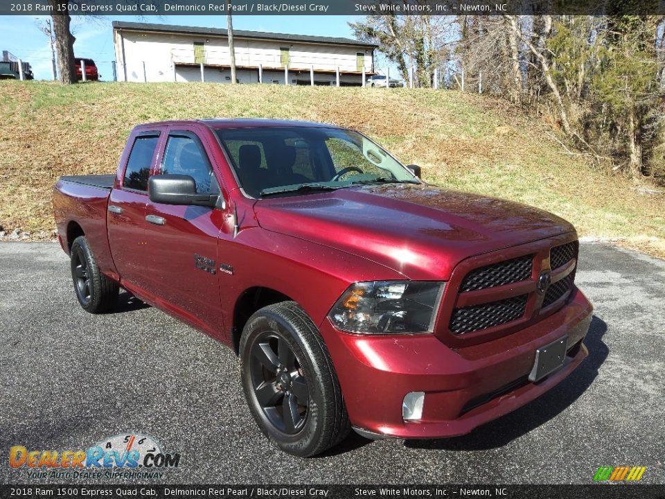 2018 Ram 1500 Express Quad Cab Delmonico Red Pearl / Black/Diesel Gray Photo #3