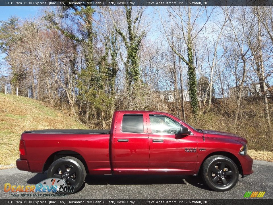 2018 Ram 1500 Express Quad Cab Delmonico Red Pearl / Black/Diesel Gray Photo #5