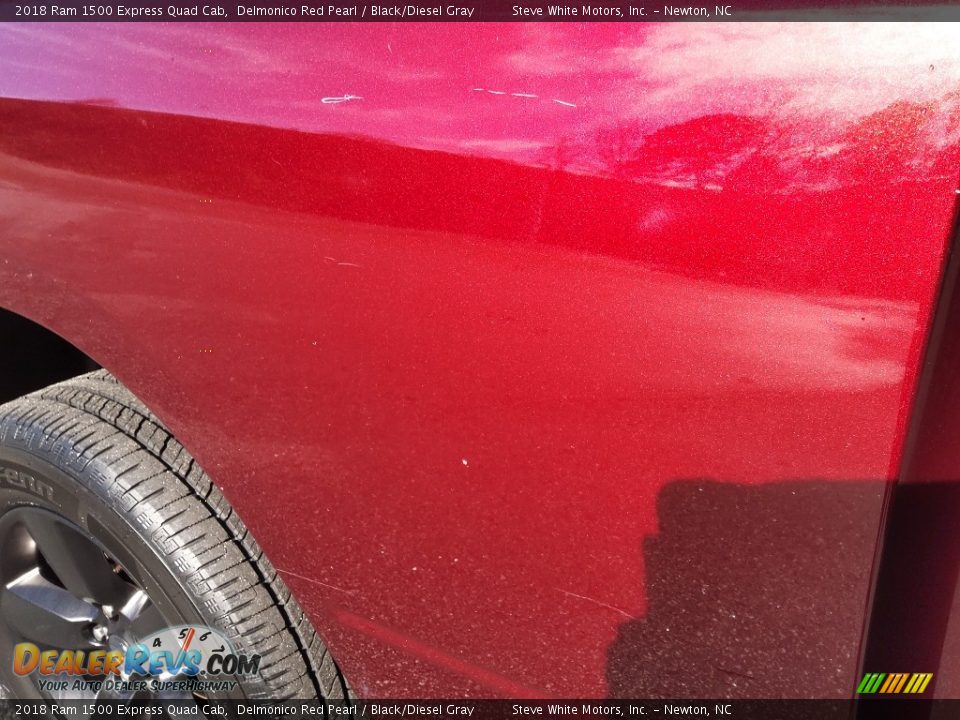 2018 Ram 1500 Express Quad Cab Delmonico Red Pearl / Black/Diesel Gray Photo #7