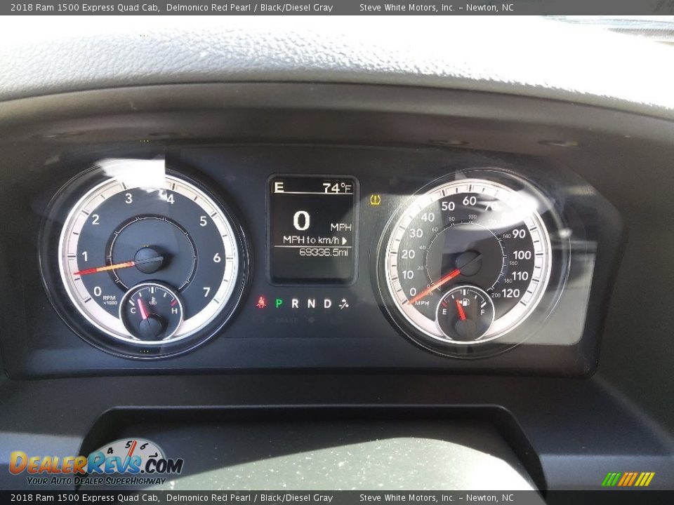 2018 Ram 1500 Express Quad Cab Delmonico Red Pearl / Black/Diesel Gray Photo #27