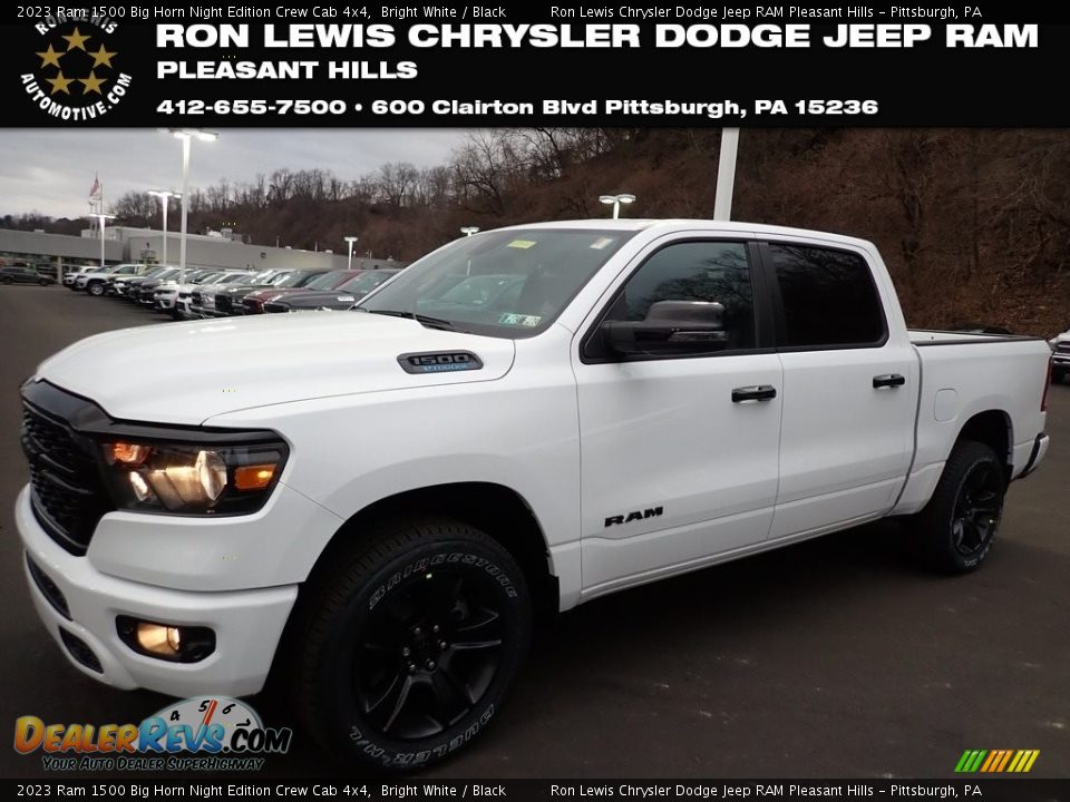 2023 Ram 1500 Big Horn Night Edition Crew Cab 4x4 Bright White / Black Photo #1