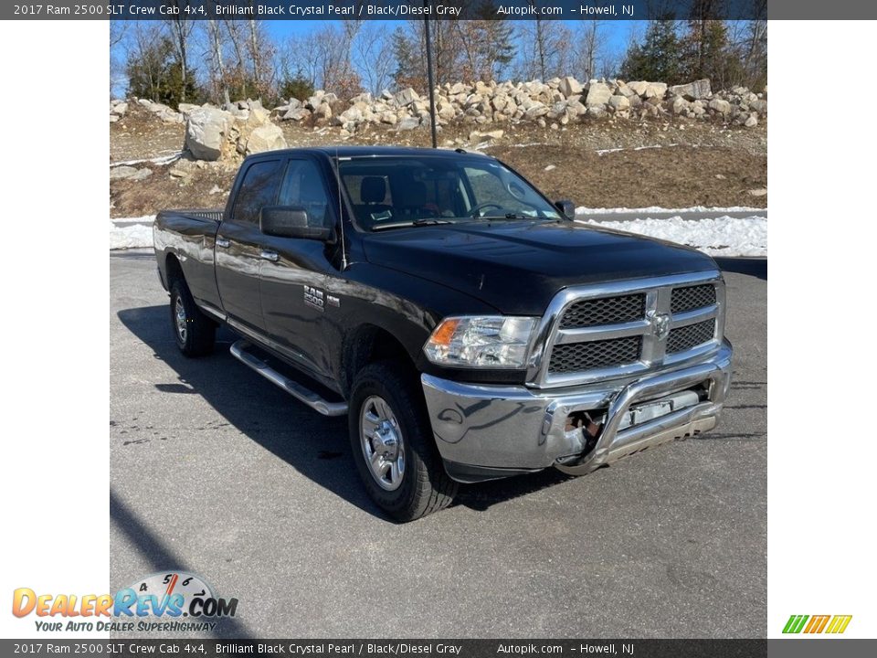 2017 Ram 2500 SLT Crew Cab 4x4 Brilliant Black Crystal Pearl / Black/Diesel Gray Photo #7