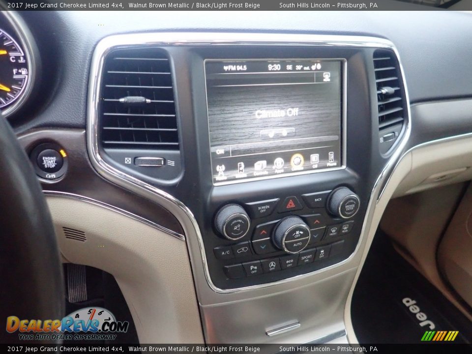 2017 Jeep Grand Cherokee Limited 4x4 Walnut Brown Metallic / Black/Light Frost Beige Photo #22