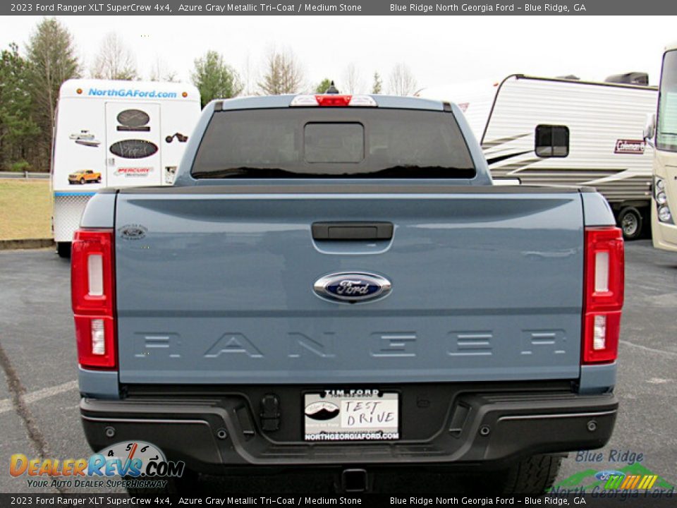 2023 Ford Ranger XLT SuperCrew 4x4 Azure Gray Metallic Tri-Coat / Medium Stone Photo #4