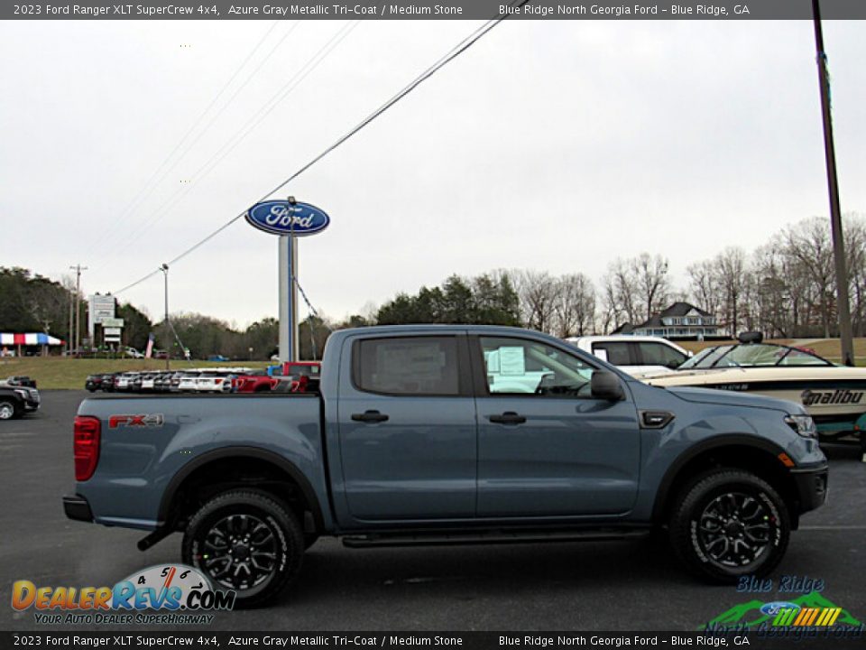 2023 Ford Ranger XLT SuperCrew 4x4 Azure Gray Metallic Tri-Coat / Medium Stone Photo #6