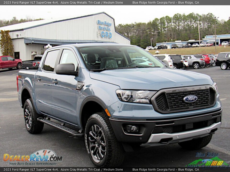 2023 Ford Ranger XLT SuperCrew 4x4 Azure Gray Metallic Tri-Coat / Medium Stone Photo #7