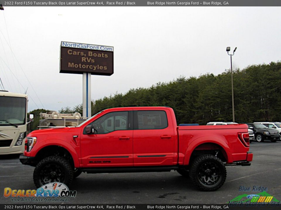 2022 Ford F150 Tuscany Black Ops Lariat SuperCrew 4x4 Race Red / Black Photo #2