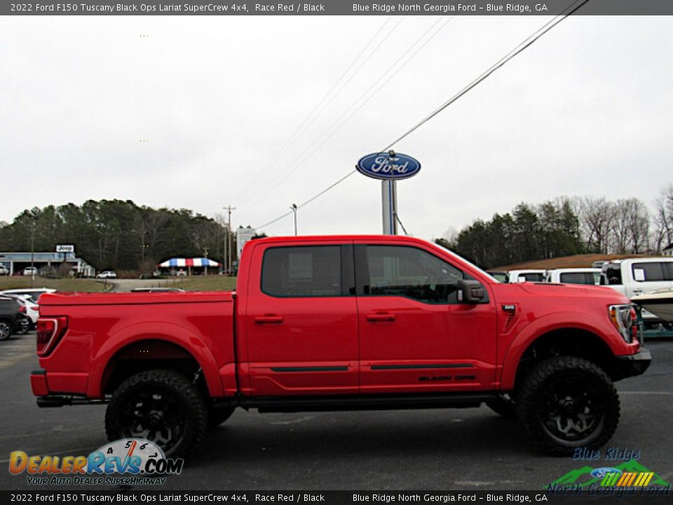 2022 Ford F150 Tuscany Black Ops Lariat SuperCrew 4x4 Race Red / Black Photo #6