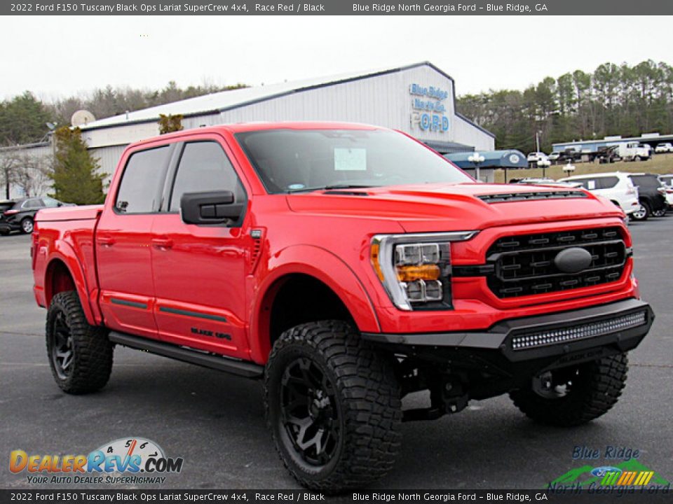 2022 Ford F150 Tuscany Black Ops Lariat SuperCrew 4x4 Race Red / Black Photo #7