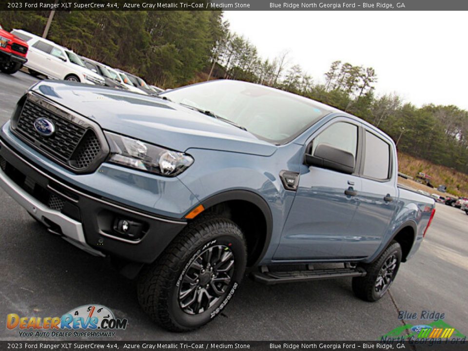 2023 Ford Ranger XLT SuperCrew 4x4 Azure Gray Metallic Tri-Coat / Medium Stone Photo #24