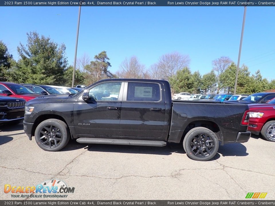 2023 Ram 1500 Laramie Night Edition Crew Cab 4x4 Diamond Black Crystal Pearl / Black Photo #2