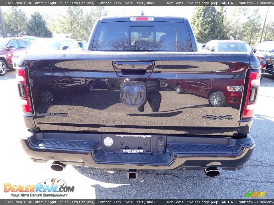 2023 Ram 1500 Laramie Night Edition Crew Cab 4x4 Diamond Black Crystal Pearl / Black Photo #4