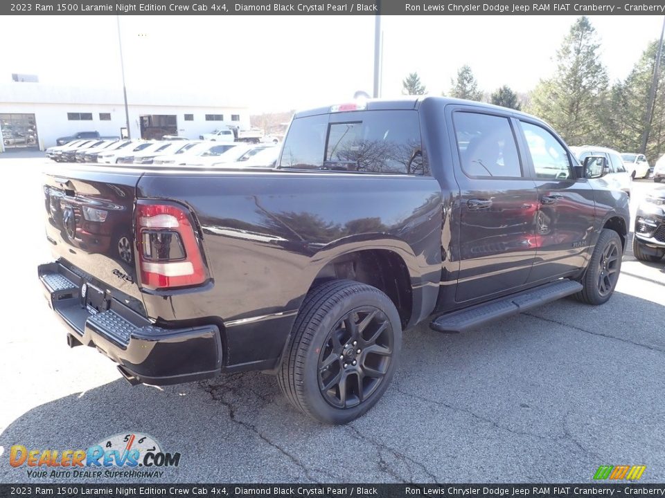 2023 Ram 1500 Laramie Night Edition Crew Cab 4x4 Diamond Black Crystal Pearl / Black Photo #5