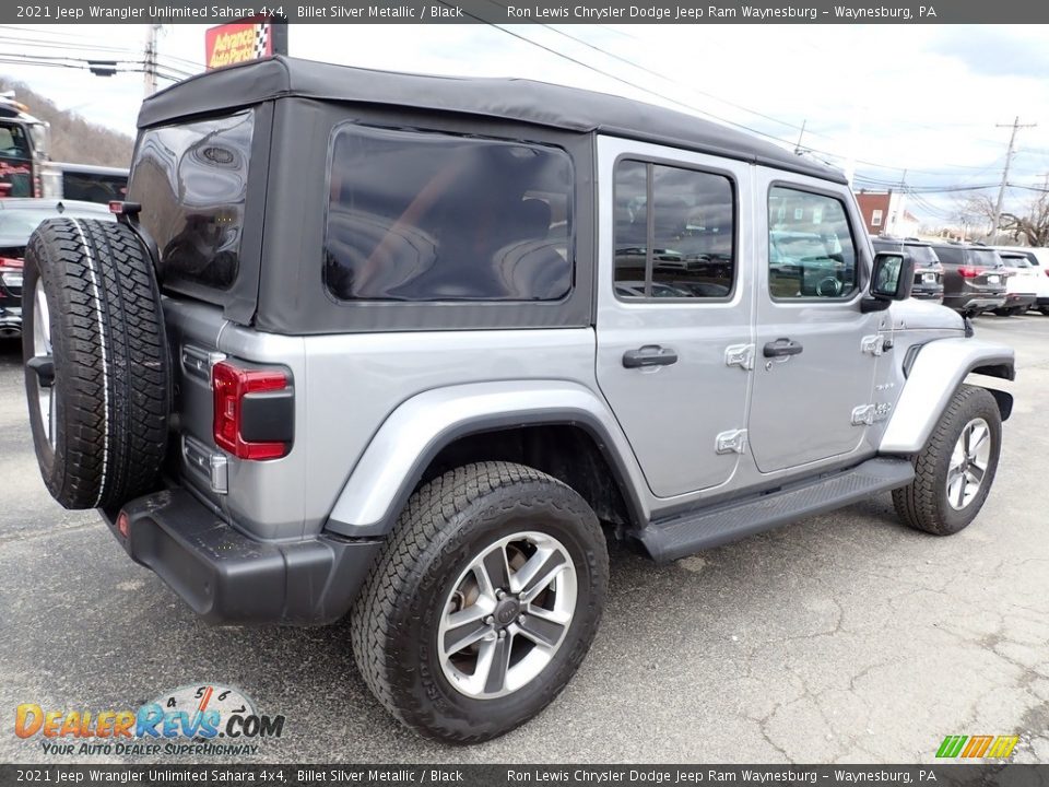 2021 Jeep Wrangler Unlimited Sahara 4x4 Billet Silver Metallic / Black Photo #6
