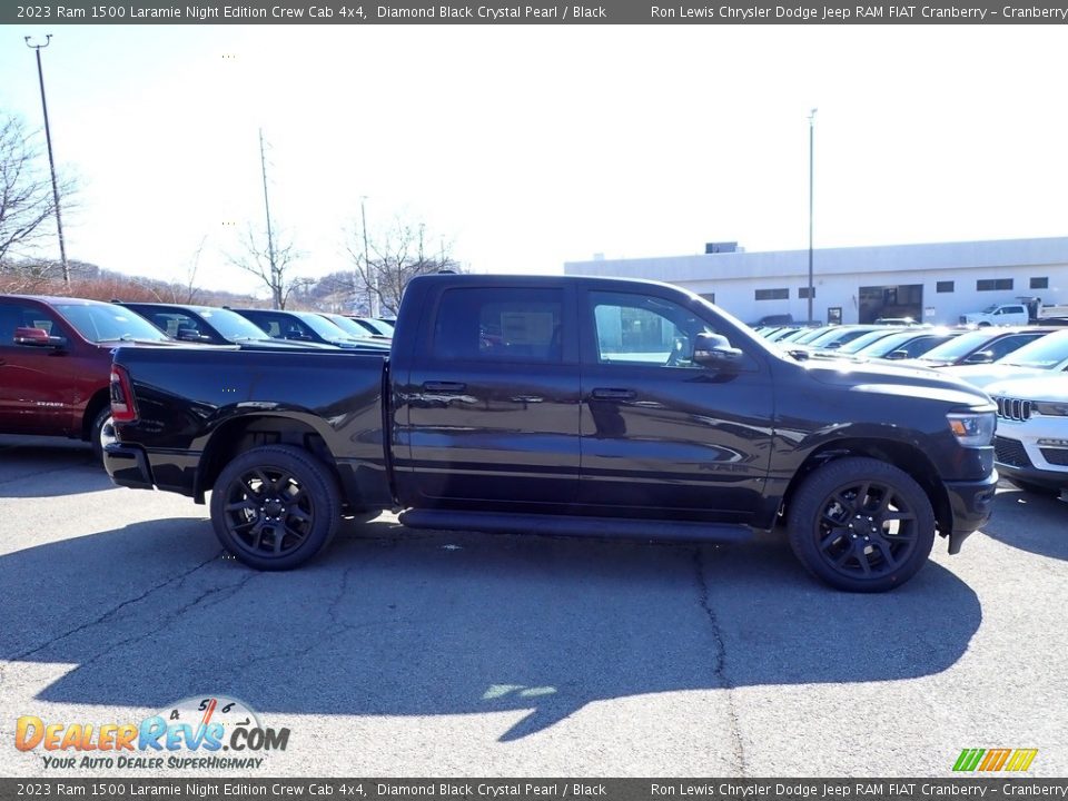 2023 Ram 1500 Laramie Night Edition Crew Cab 4x4 Diamond Black Crystal Pearl / Black Photo #6