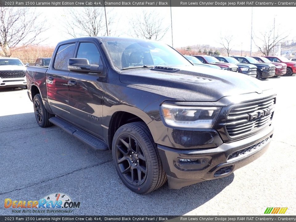 2023 Ram 1500 Laramie Night Edition Crew Cab 4x4 Diamond Black Crystal Pearl / Black Photo #7