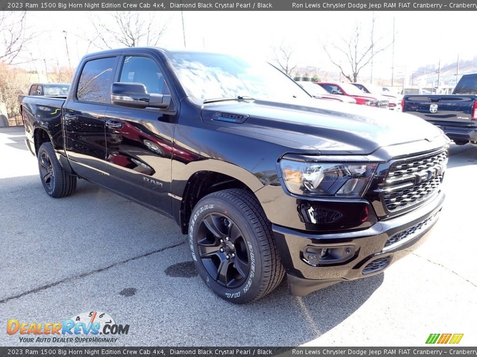 2023 Ram 1500 Big Horn Night Edition Crew Cab 4x4 Diamond Black Crystal Pearl / Black Photo #7