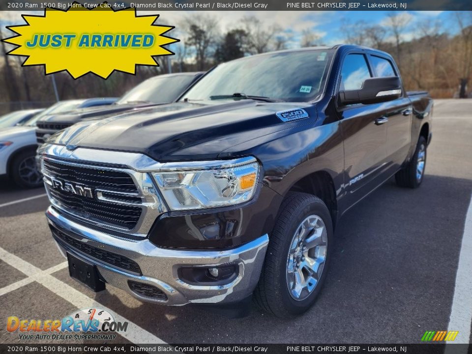 2020 Ram 1500 Big Horn Crew Cab 4x4 Diamond Black Crystal Pearl / Black/Diesel Gray Photo #1