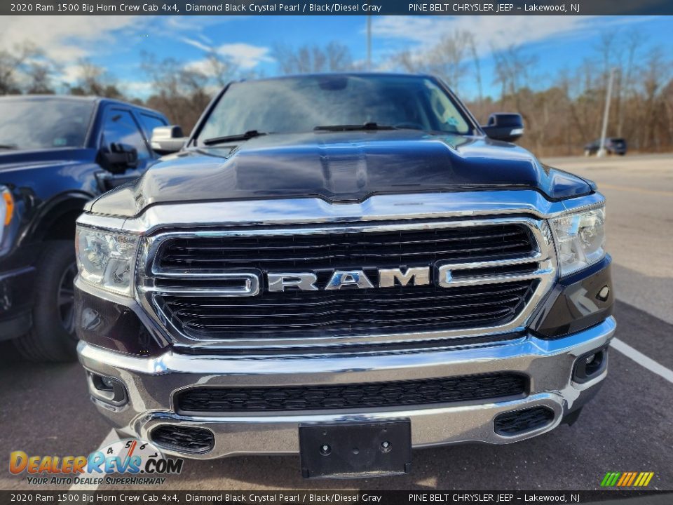 2020 Ram 1500 Big Horn Crew Cab 4x4 Diamond Black Crystal Pearl / Black/Diesel Gray Photo #2