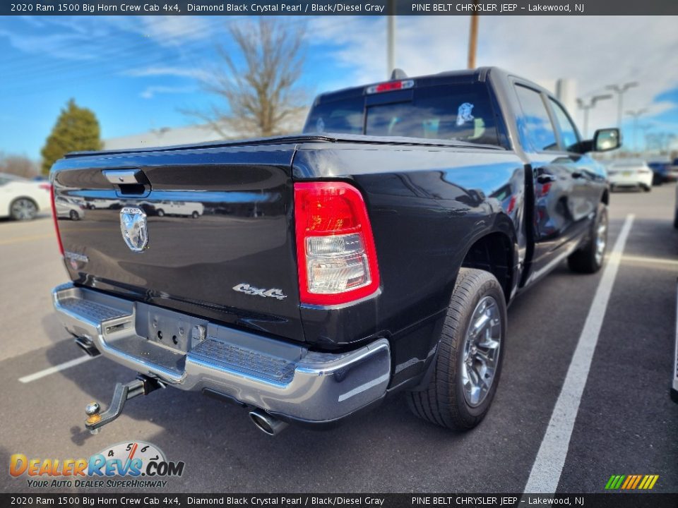 2020 Ram 1500 Big Horn Crew Cab 4x4 Diamond Black Crystal Pearl / Black/Diesel Gray Photo #4