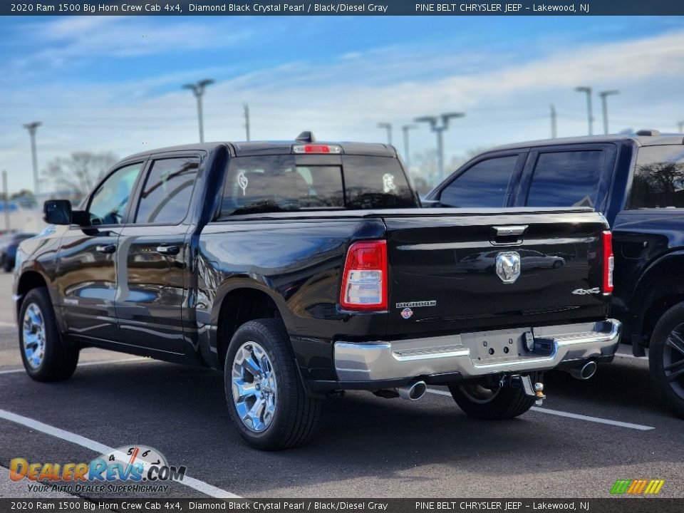 2020 Ram 1500 Big Horn Crew Cab 4x4 Diamond Black Crystal Pearl / Black/Diesel Gray Photo #7