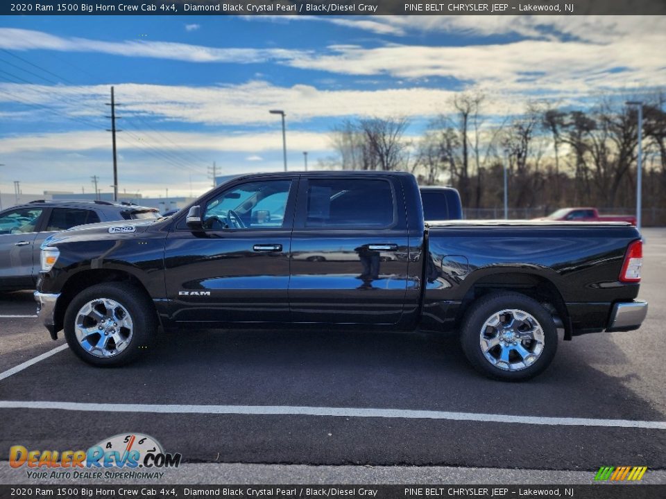 2020 Ram 1500 Big Horn Crew Cab 4x4 Diamond Black Crystal Pearl / Black/Diesel Gray Photo #8