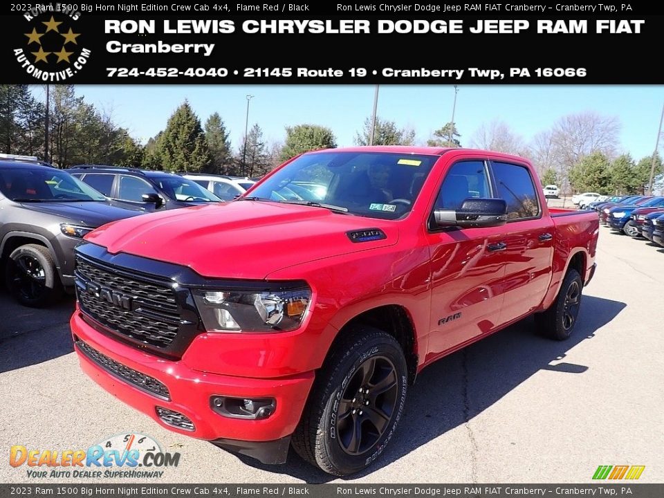 2023 Ram 1500 Big Horn Night Edition Crew Cab 4x4 Flame Red / Black Photo #1