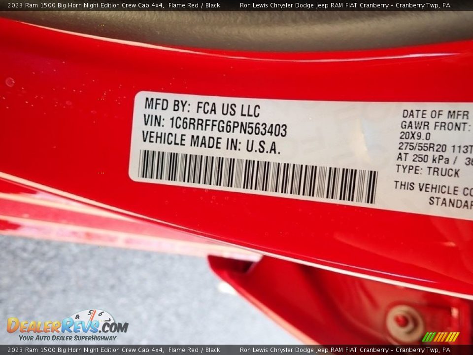 2023 Ram 1500 Big Horn Night Edition Crew Cab 4x4 Flame Red / Black Photo #20