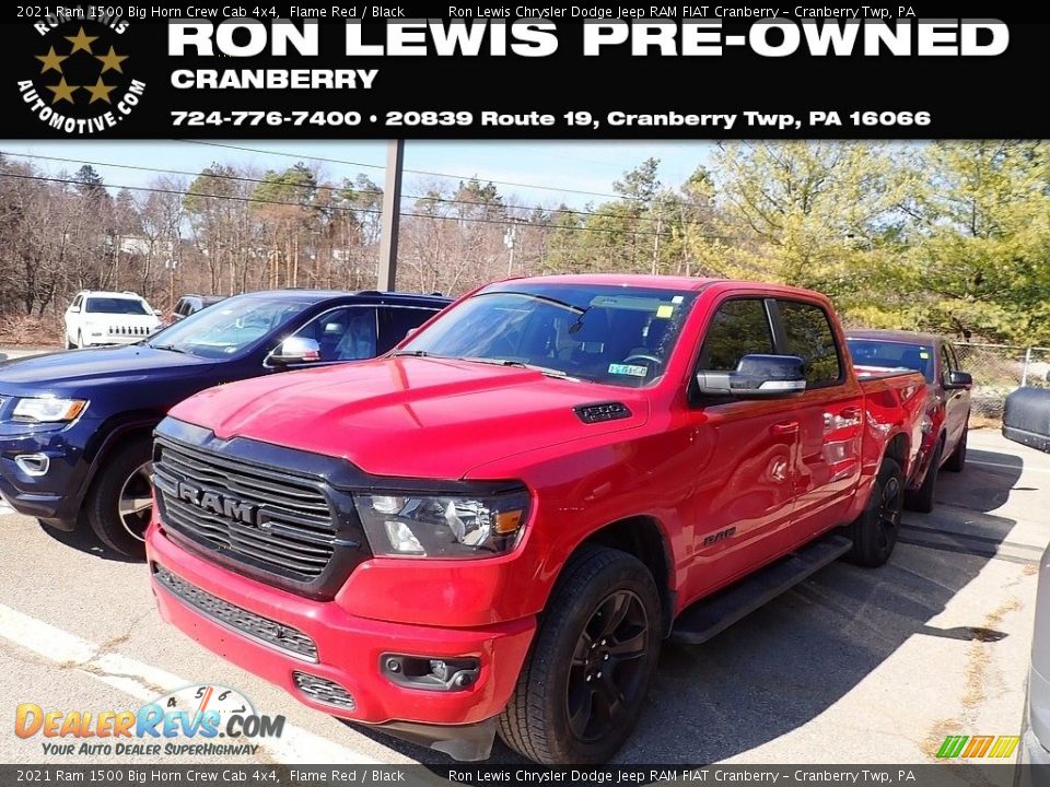 2021 Ram 1500 Big Horn Crew Cab 4x4 Flame Red / Black Photo #1
