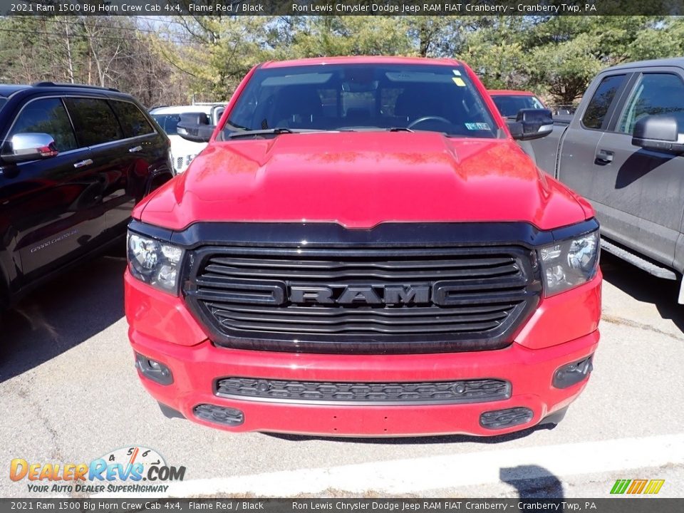 2021 Ram 1500 Big Horn Crew Cab 4x4 Flame Red / Black Photo #2