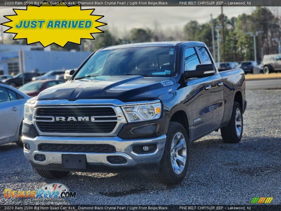 2020 Ram 1500 Big Horn Quad Cab 4x4 Diamond Black Crystal Pearl / Light Frost Beige/Black Photo #1
