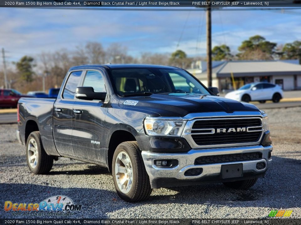 2020 Ram 1500 Big Horn Quad Cab 4x4 Diamond Black Crystal Pearl / Light Frost Beige/Black Photo #3