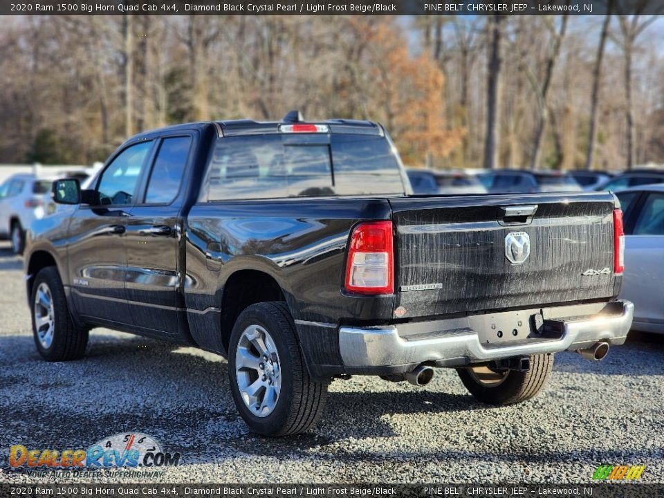 2020 Ram 1500 Big Horn Quad Cab 4x4 Diamond Black Crystal Pearl / Light Frost Beige/Black Photo #8