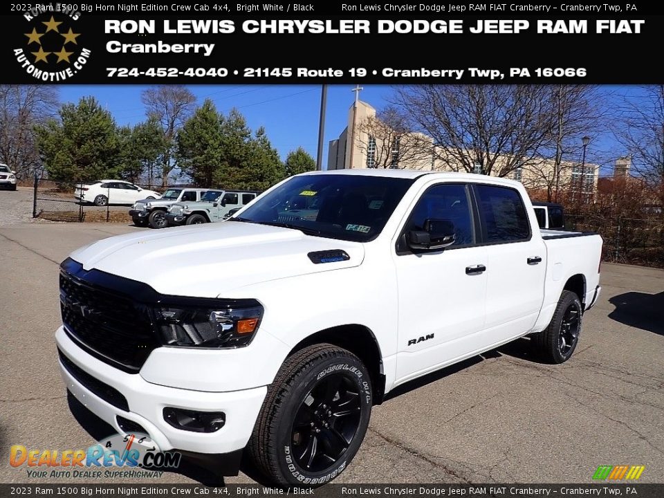 2023 Ram 1500 Big Horn Night Edition Crew Cab 4x4 Bright White / Black Photo #1