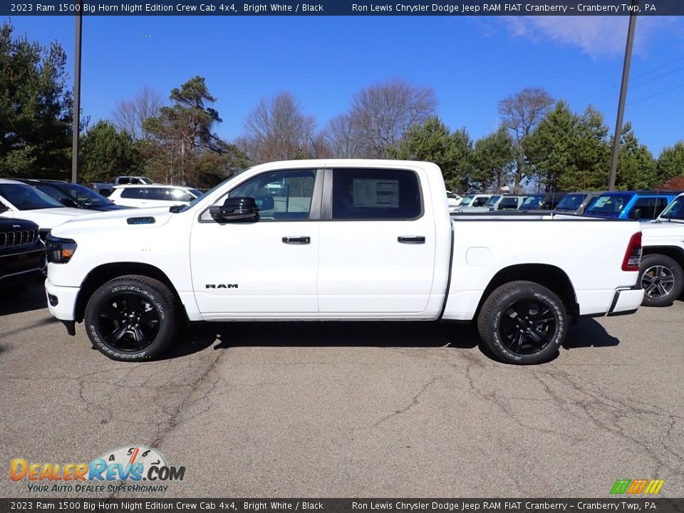 Bright White 2023 Ram 1500 Big Horn Night Edition Crew Cab 4x4 Photo #2