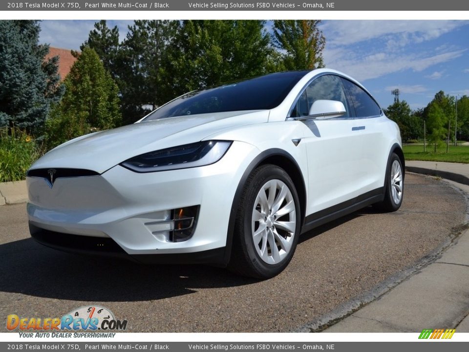 2018 Tesla Model X 75D Pearl White Multi-Coat / Black Photo #1