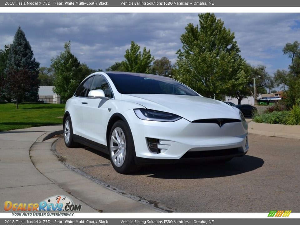 2018 Tesla Model X 75D Pearl White Multi-Coat / Black Photo #5